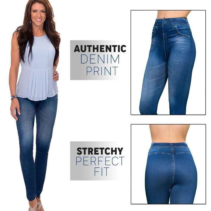 Slim-Fit Denim Fleece Jeggings -50% OFF