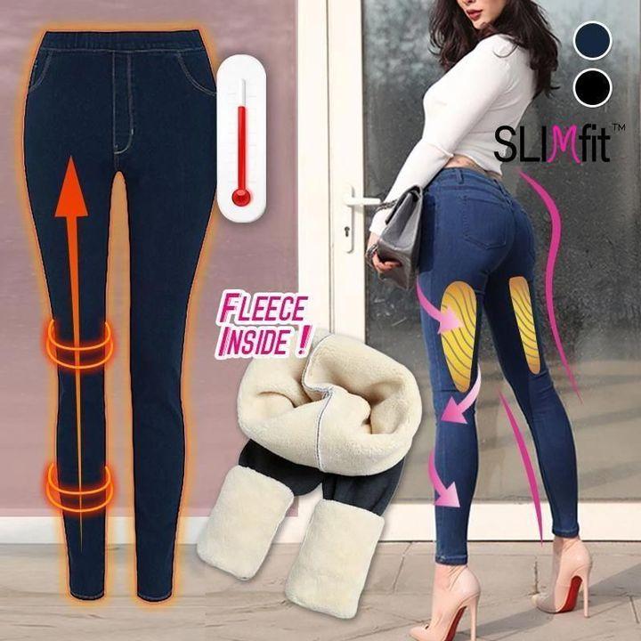 Slim-Fit Denim Fleece Jeggings -50% OFF