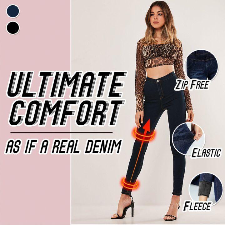 Slim-Fit Denim Fleece Jeggings -50% OFF