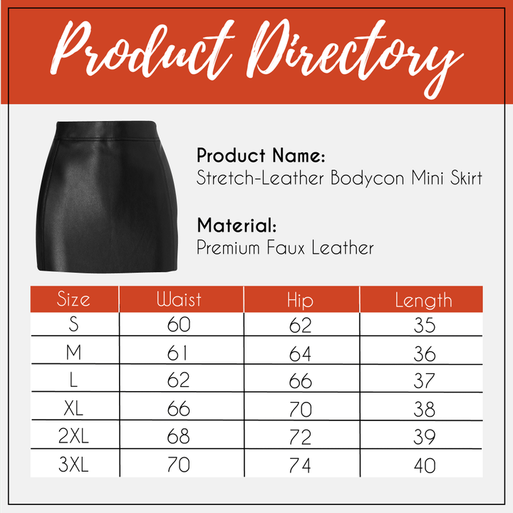 SHAPE™ Stretch-Leather Bodycon Mini Skirt