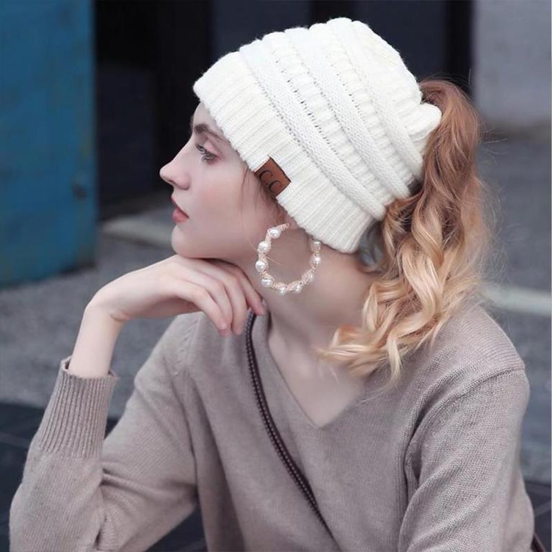 Soft Knit Ponytail Beanie Hats -50% Off