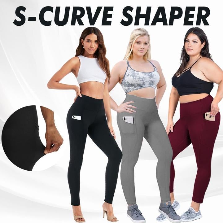 High Waist Stretch Tummy Booty Slimming Butt Lift Leggings With Pockets