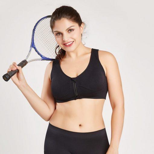 Breathable Zip Front Sports Bra