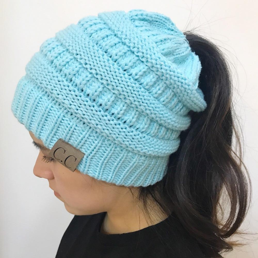 Soft Knit Ponytail Beanie Hats -50% Off