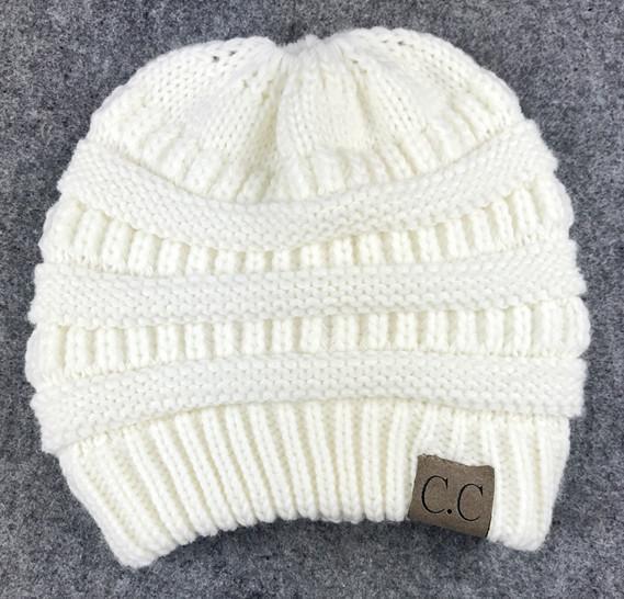 Soft Knit Ponytail Beanie Hats -50% Off