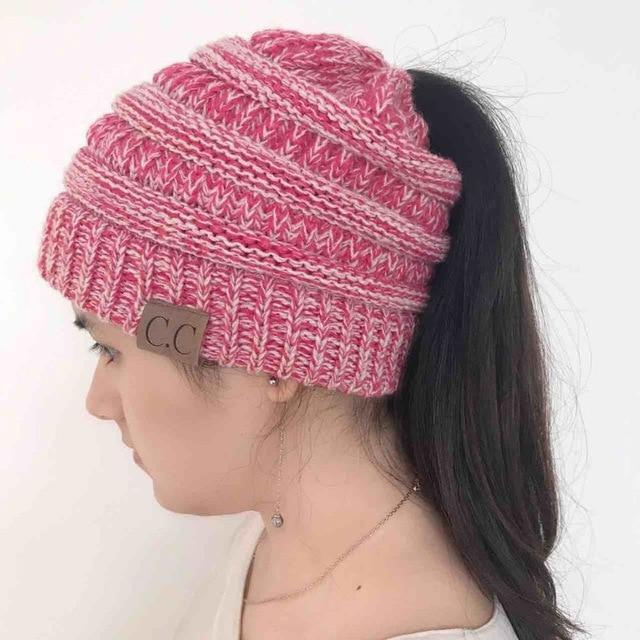 Soft Knit Ponytail Beanie Hats -50% Off